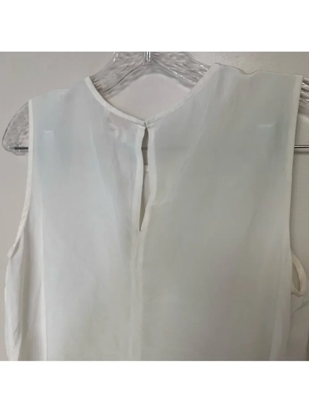 Kate Spade White Pleated Ruffle Silk Sleeveless Blouse 4